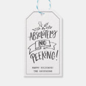 ノピーキングクリスマスタイポグラフィホリデイ ギフトタグ (正面)