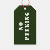 ノピーキンググリーンアンドホワイトホリデーギフトラベル ギフトタグ (正面)