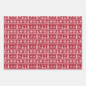 ノピーキングダックシュント犬のクリスマスセーター ラッピングペーパーシート (正面3)