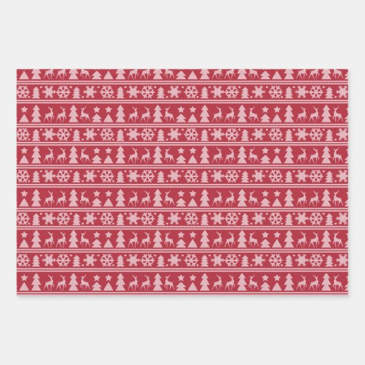 ノピーキングダックシュント犬のクリスマスセーター ラッピングペーパーシート (正面3)