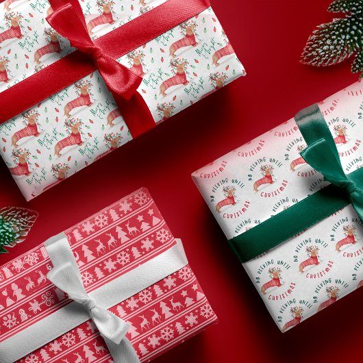 ノピーキングダックシュント犬のクリスマスセーター ラッピングペーパーシート