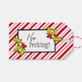 ノピーキングメッシーペパーミントストライプクリスマス ギフトタグ (正面(横))