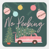 ノピーキングヴィンテージピンククリスマスヴァングリーンスクエア スクエアシール (正面)