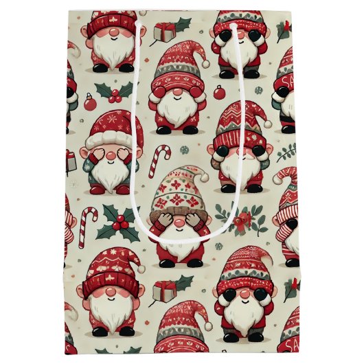 ノピーキング図解入りの、写真付きの格言クリスマスホリデー ミディアムペーパーバッグ (裏面)