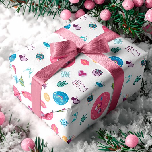 ノピーキング&陽気なクリスマス絵文字パターン ラッピングペーパー