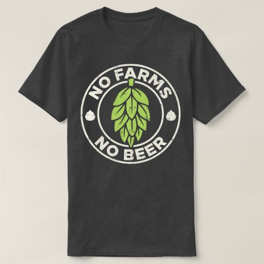 ノファームズNoビールホップクラフトビール農業ブルワーファ Tシャツ (デザイン正面)