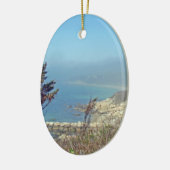 ノブスカポイントでの霧の朝 – Cape Cod MA セラミックオーナメント (左)