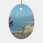 ノブスカポイントでの霧の朝 – Cape Cod MA セラミックオーナメント (正面)