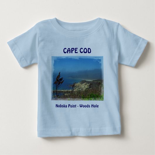 ノブスカポイントでの霧の朝 – Cape Cod MA ベビーTシャツ (正面)