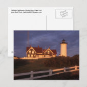 ノブスカ灯台，ウッズホール，ケープコッド ポストカード (正面/裏面)