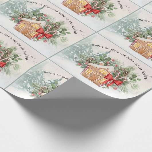 ノプレイスライクホーム |ギンガーブレッドハウスクリスマス ラッピングペーパー (角)