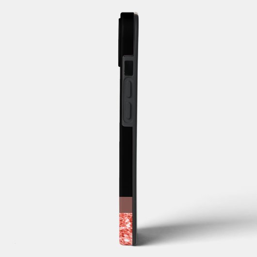 ノプロブラマピンクサンゴグリッタースパークルスモノグラム Case-Mate iPhoneケース (裏面 / 左)