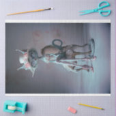 ノベフランスのル神秘的な猫のデコパージュ 薄葉紙 (クラフト)