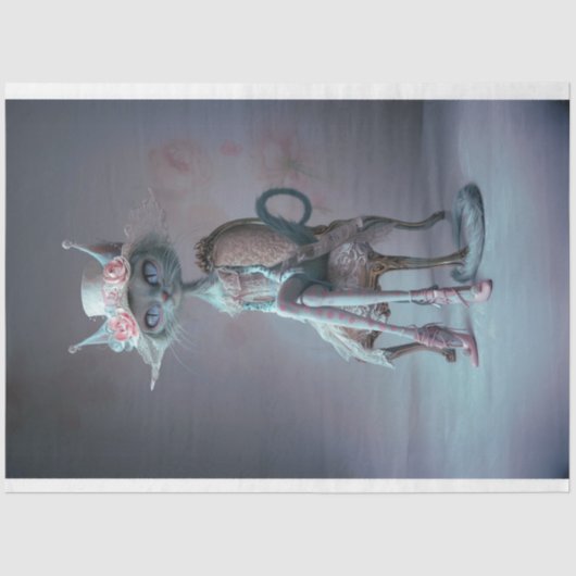 ノベフランスのル神秘的な猫のデコパージュ 薄葉紙 (正面)