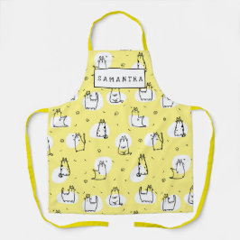 ノベルティおもしろいかわいい子猫のパタパーソナライズされたーン エプロン
