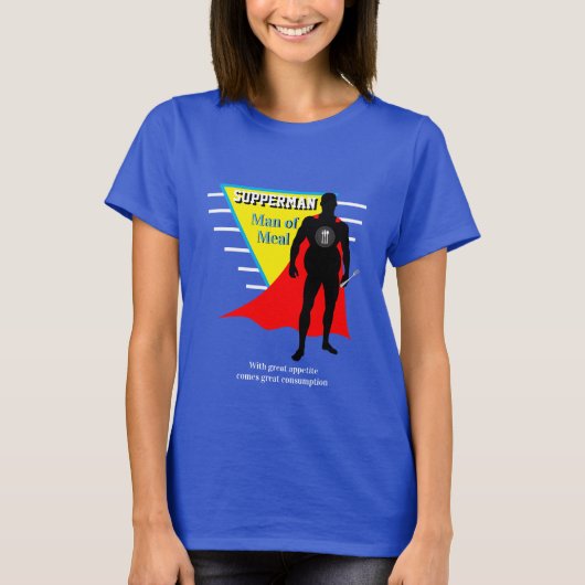 ノベルティおもしろいのTシャツを着た男 Tシャツ (正面)