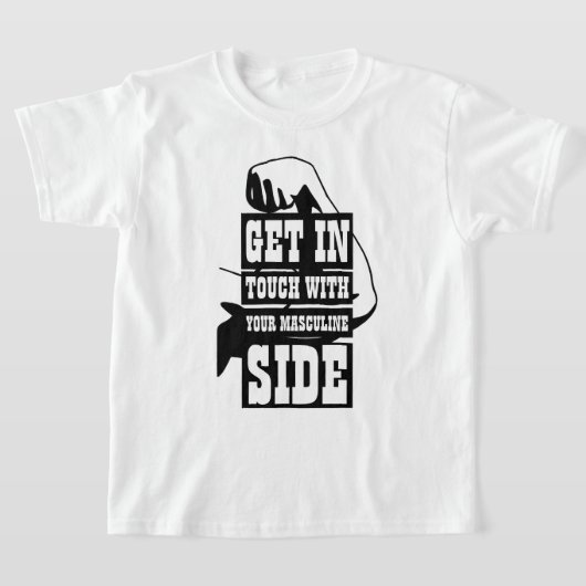 ノベルティおもしろいガールズトレーニングギア男らしSIDE Tシャツ (レイダウン)