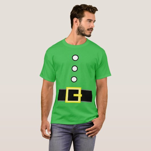 ノベルティおもしろいクリスマスサンタの小妖精や小人スーツの衣装 Tシャツ (正面フル)