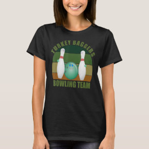 ノベルティおもしろいテンピンボウリングをする人、 クリケットの投手チームターキーバガー Tシャツ