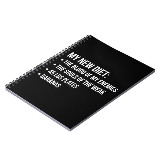 ノベルティおもしろいトレーニングユーモア – 私の新しいダイエット – ジム ノートブック (左側)