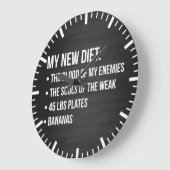 ノベルティおもしろいトレーニングユーモア – 私の新しいダイエット – ジム ラージ壁時計 (傾斜)