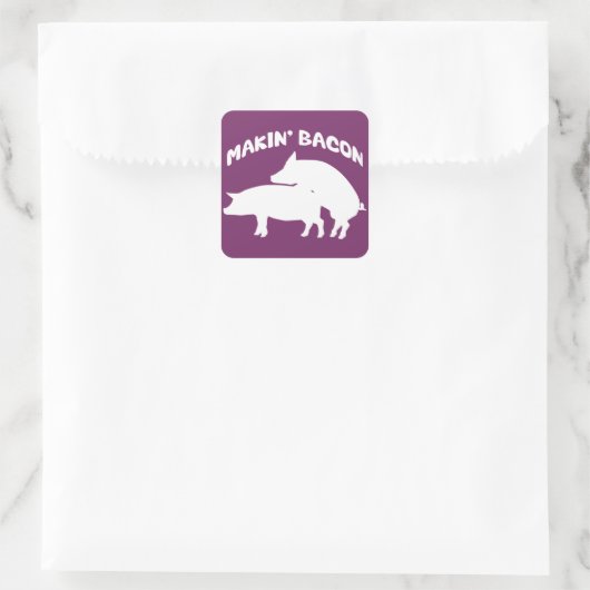 ノベルティおもしろいベーコンのシール スクエアシール (バッグ)