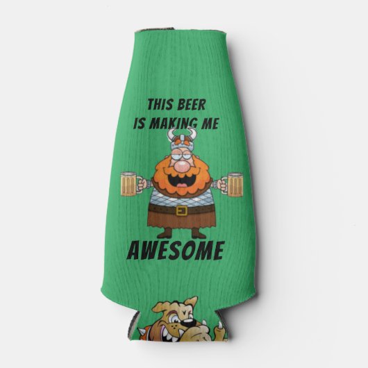 ノベルティおもしろい誕生日ギフトジョークビール – 戦士 ボトルクーラー (正面)