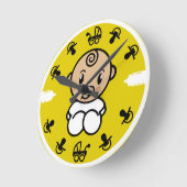 ノベルティかわいい新生児プレゼント ラウンド壁時計 (傾斜)