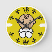 ノベルティかわいい新生児プレゼント ラウンド壁時計 (正面)