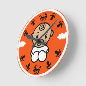 ノベルティかわいい新生児プレゼント ラウンド壁時計 (傾斜)