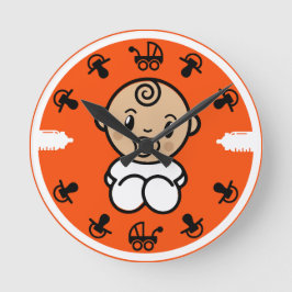 ノベルティかわいい新生児プレゼント ラウンド壁時計