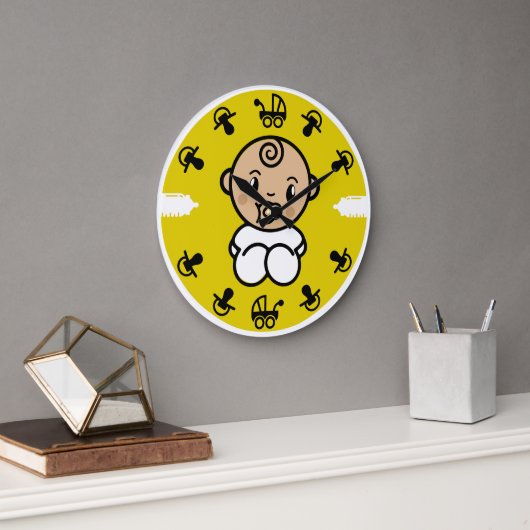 ノベルティかわいい新生児プレゼント ラージ壁時計 (オフィス)