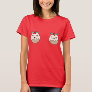 ノベルティのかわいいクリスマスのクリスマスプディングTシャツ Tシャツ