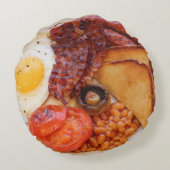 ノベルティのクッションの枕完全な英国式朝食 ラウンドクッション (裏面)
