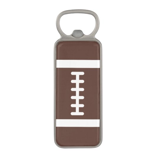 ノベルティのフットボール マグネット栓抜き (正面縦)