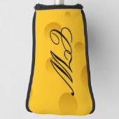 ノベルティの付属のギフトをゴルフをする黄色いチーズプリント ゴルフヘッドカバー (回転90)