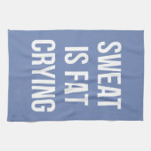 ノベルティの体育館-汗脂肪質の泣き叫びはあります-おもしろいなトレーニング キッチンタオル (横)