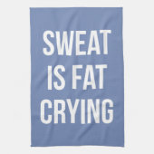 ノベルティの体育館-汗脂肪質の泣き叫びはあります-おもしろいなトレーニング キッチンタオル (縦)