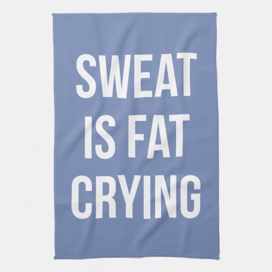 ノベルティの体育館-汗脂肪質の泣き叫びはあります-おもしろいなトレーニング キッチンタオル (縦)