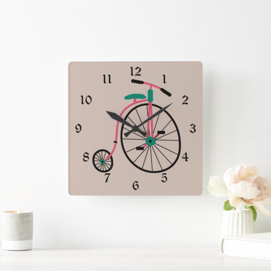 ノベルティの旧式のバイク スクエア壁時計 (ホーム)
