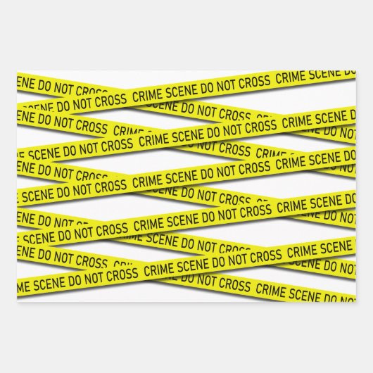 ノベルティの犯罪現場がパターンを交差しない ラッピングペーパーシート (正面2)