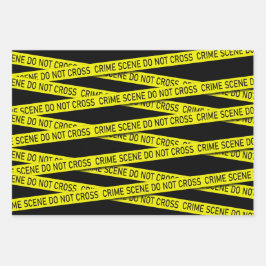 ノベルティの犯罪現場がパターンを交差しない ラッピングペーパーシート