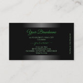 ノベルティの白黒のグラデーション緑の枠の追加ロゴ 名刺 (裏面)