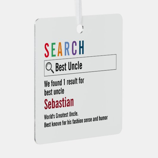 ノベルティインターネット検索結果パーソナライズされた メタルオーナメント (正面右)