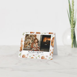 ノベルティジンジャーブレッドマンホリデーフォト カード