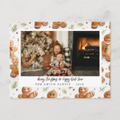ノベルティジンジャーブレッドマンホリデーフォト ポストカード (正面)