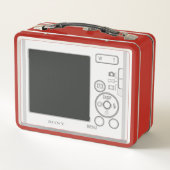 ノベルティデジタルカメラ効果 メタルランチボックス (裏面)