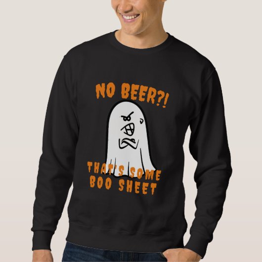 ノベルティハロウィーンビールプンプンクリーピー怒幽霊 スウェットシャツ (正面)