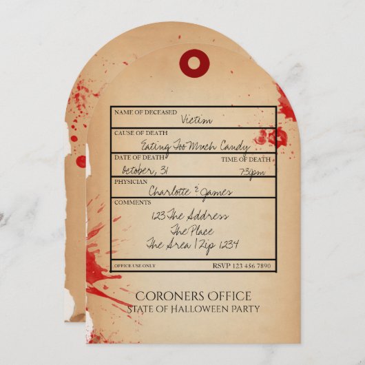 ノベルティハローウィンパーティトーラベルコロナーズオフィス 招待状 (正面/裏面)