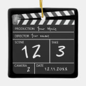 ノベルティパーソナライズされたカスタム映画クラッパーボード セラミックオーナメント (正面)